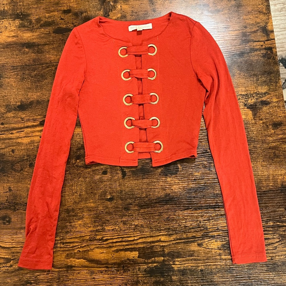 Hot & Delicious Long Sleeve Crop